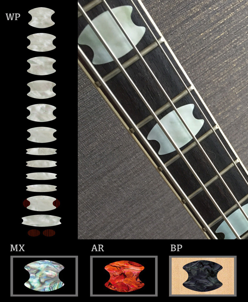 Oval Crowns - Fret Markers for Bass - Inlay Stickers Jockomo