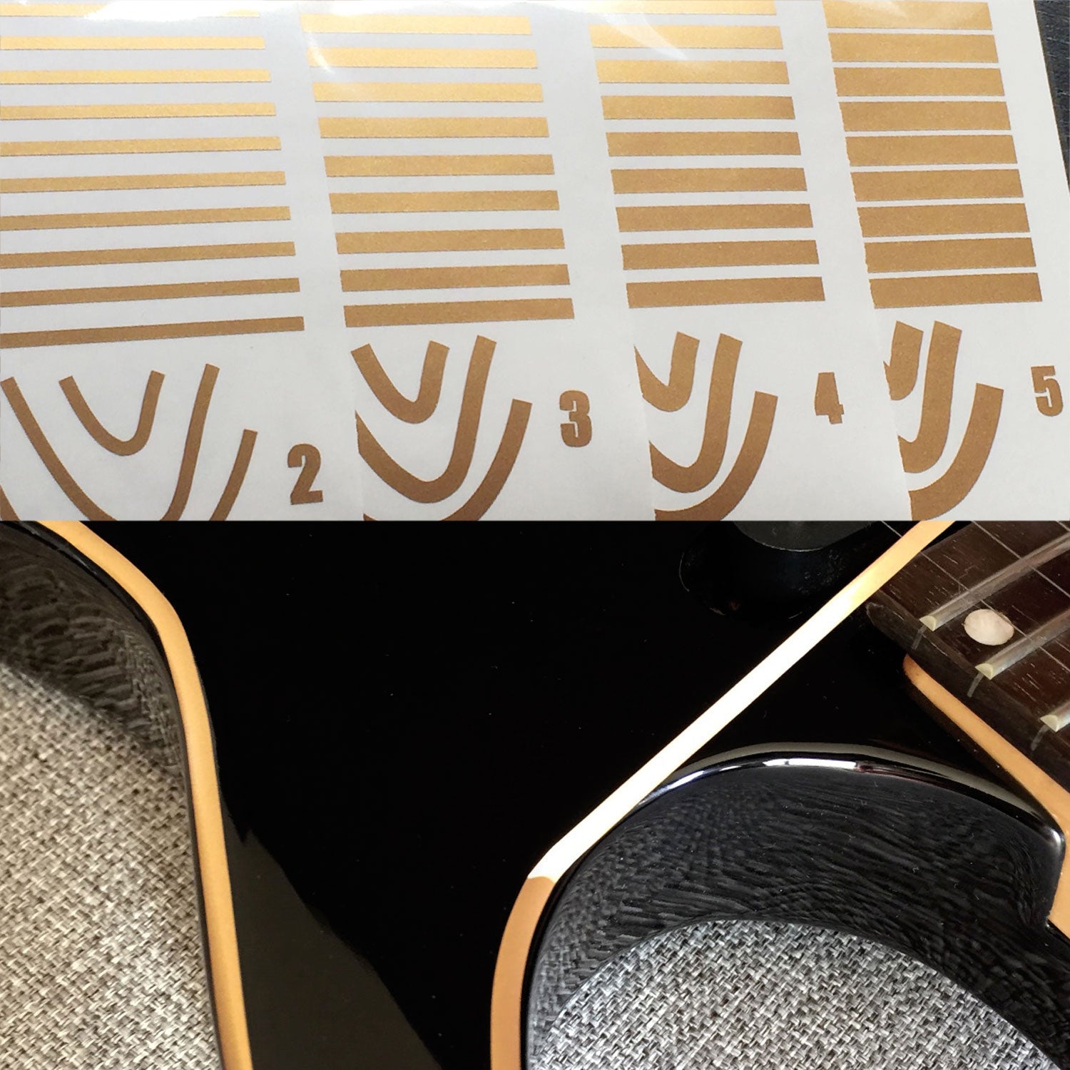 Gold Binding Elastic Decal - Inlay Stickers Jockomo