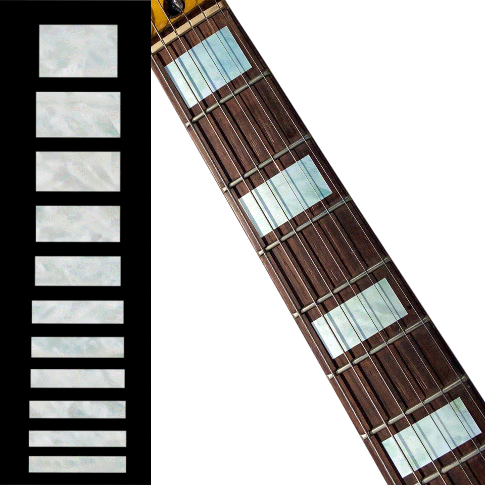 Fretboard Markers Inlay Stickers Stickers voor Bass - Jazz Bass Blocks - Black Pearl