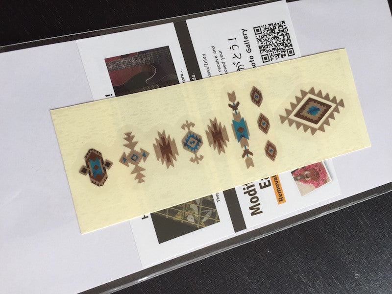 Native American Style / Ethnic Pattern (Natural) - Fret Markers for Ukuleles - Inlay Stickers Jockomo
