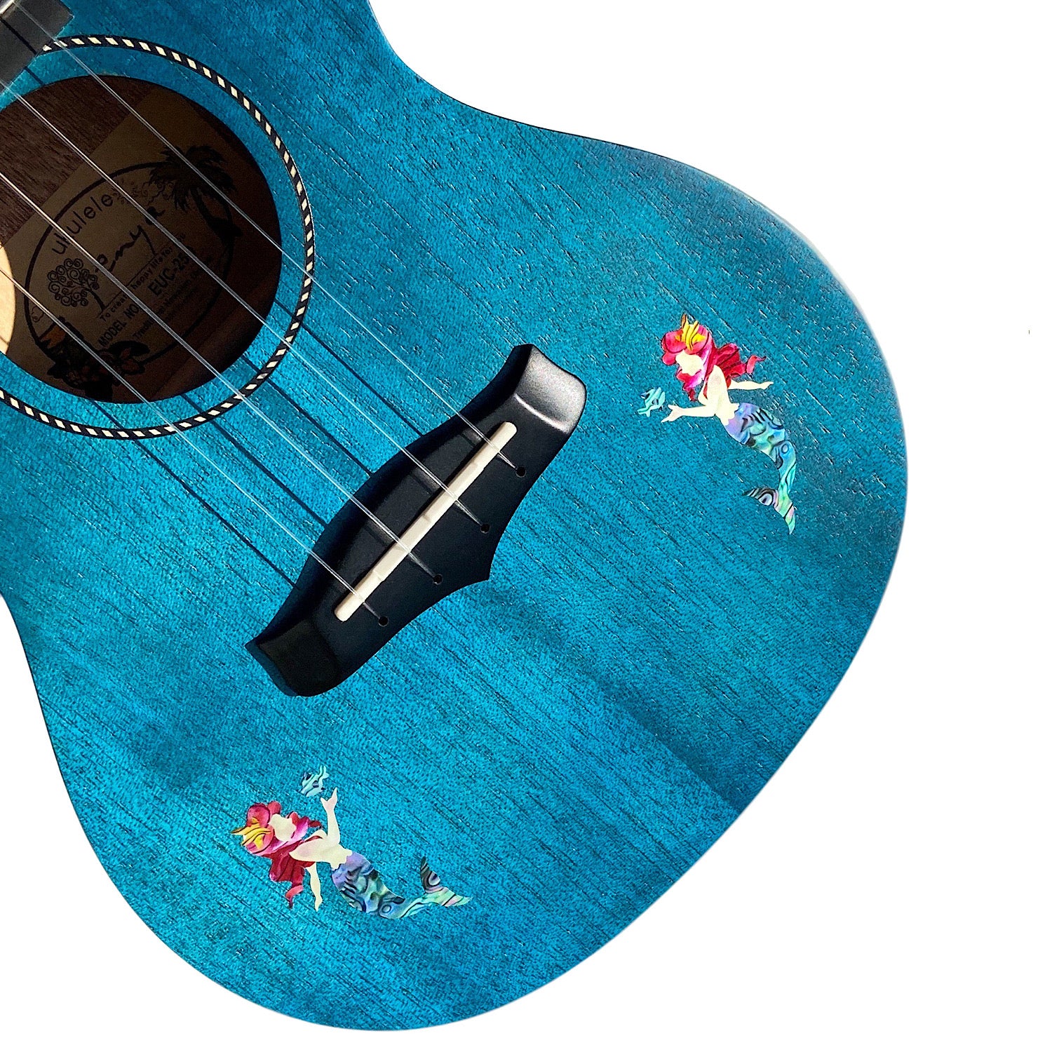 Inlaystickers Adesivi Per Intarsi Ukulele, Set 2 Colori (Bianco Perla E Blu Abalone), Sottili E Rimovibili, Per Soprano E Tenore, UKF-247SD-AZ