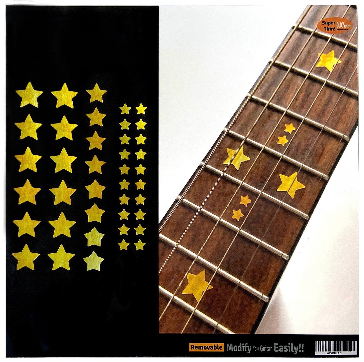 Stars - Fret Markers for Guitars, Bass & Ukuleles Gold