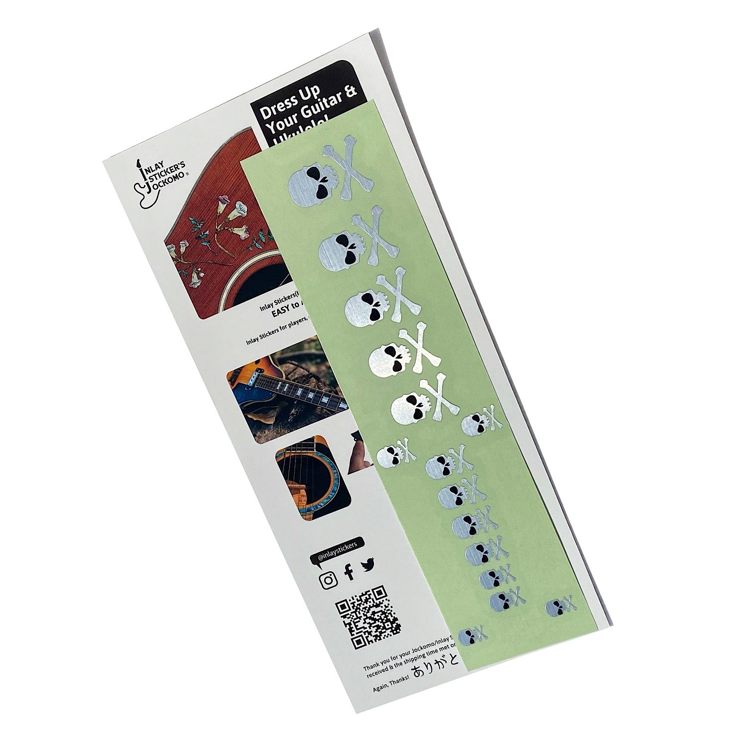 Skull with Crossbones (Sideways) - Inlay Stickers Jockomo