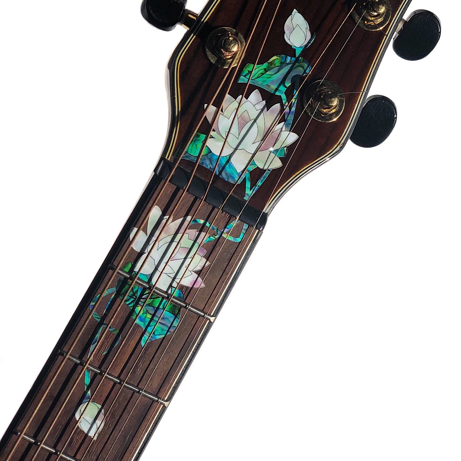 Water Lilies - Head & Neck Inlay Stickers for Acoustic Guitar