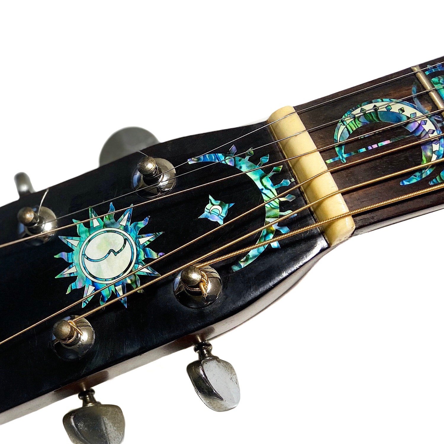 Geometric Sun & Moon - Head & Neck Inlay Stickers for Acoustic Guitar ...