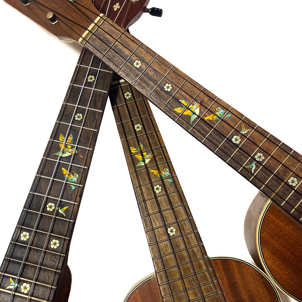 Bee Hummingbirds - Fret Markers for Ukuleles - Inlay Stickers Jockomo