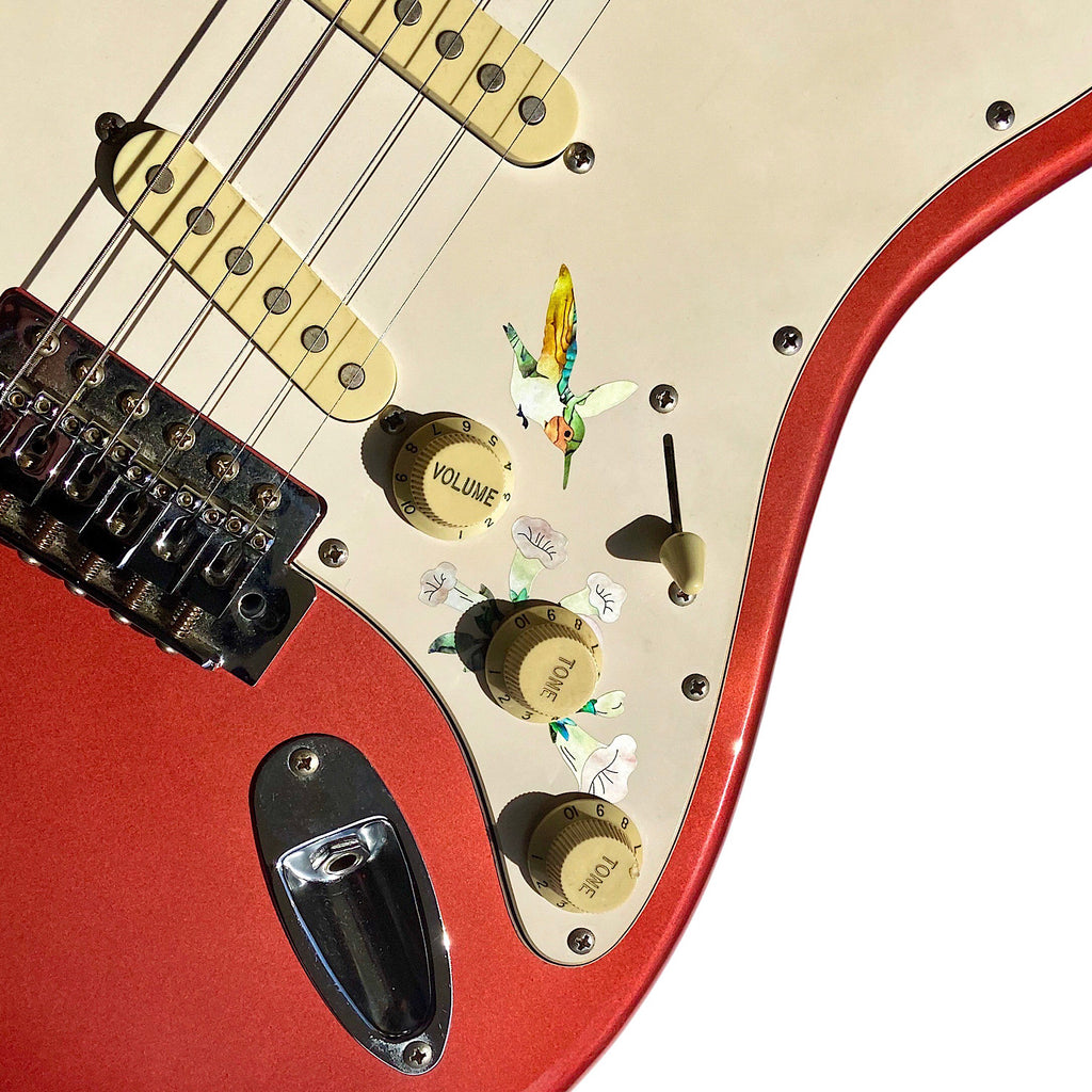 Birds & Blooms (Hummingbirds) - Volume & Tone Knobs Decals - Inlay Stickers Jockomo