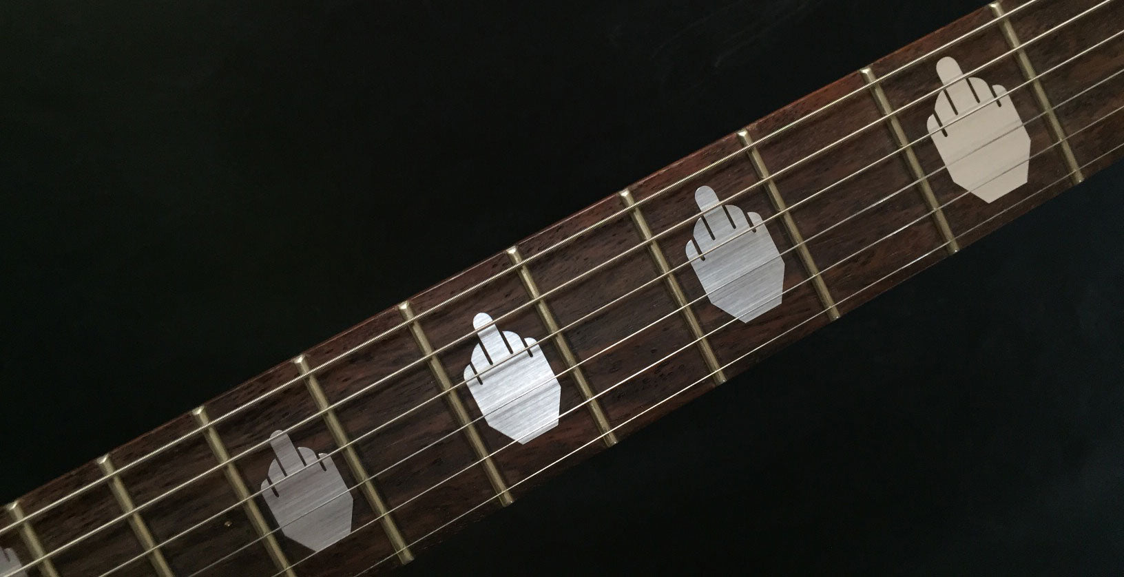 James Hetfield Metallica MX-220 “EET FUK Estyle Middle Fingers Fret Markers for guitars - Inlay Stickers Jockomo