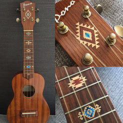 Native American Style / Ethnic Pattern (Natural) - Fret Markers for Ukuleles - Inlay Stickers Jockomo