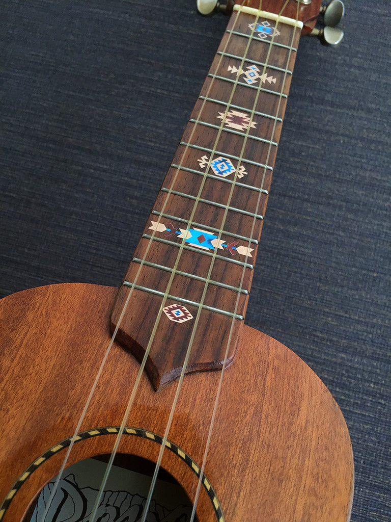 Native American Style / Ethnic Pattern (Natural) - Fret Markers for Ukuleles - Inlay Stickers Jockomo