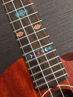 Native American Style / Ethnic Pattern (Turquoise) - Fret Markers for Ukuleles - Inlay Stickers Jockomo