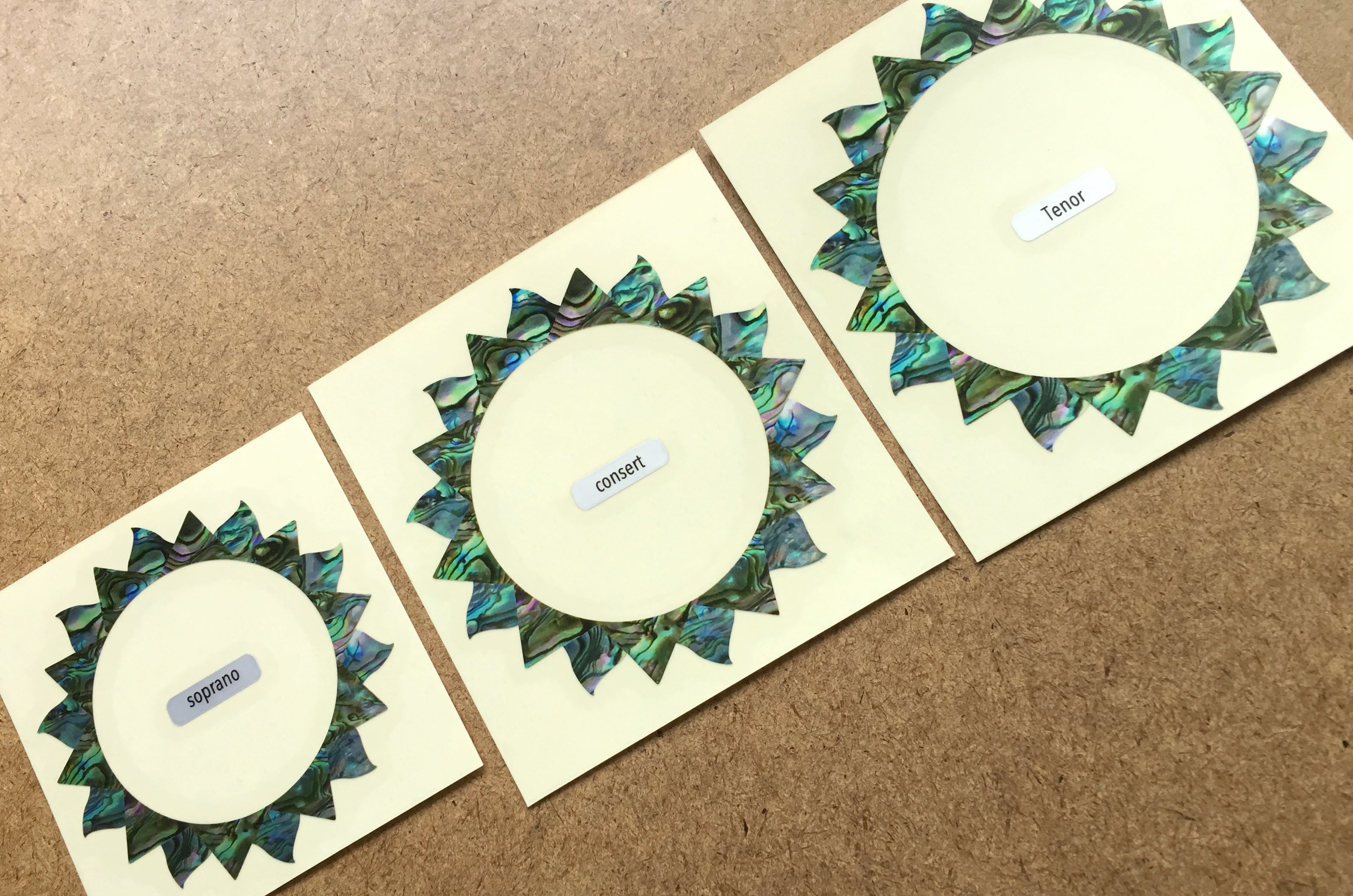 Sun (Abalone Blue) - Purfling for Ukuleles - Inlay Stickers Jockomo