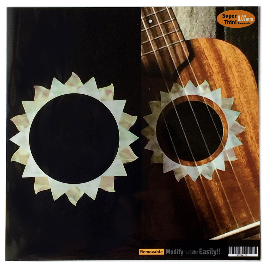 Sun (White Pearl) - Purfling for Ukuleles - Inlay Stickers Jockomo