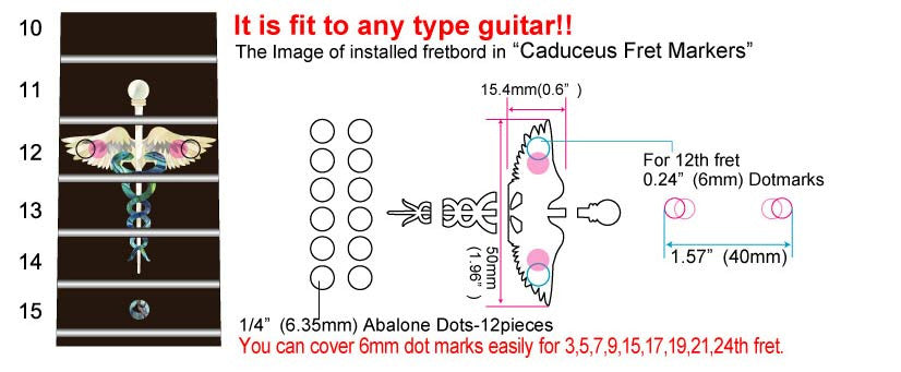 Caduceus (Snakes on a sword) - Inlay Stickers Jockomo