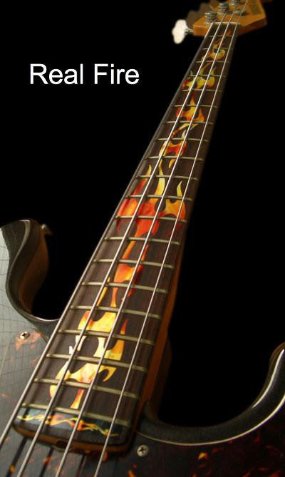 Fire Flames - Fret Markers for Bass - Inlay Stickers Jockomo