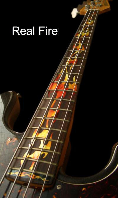 Fire Flames - Fret Markers for Bass - Inlay Stickers Jockomo