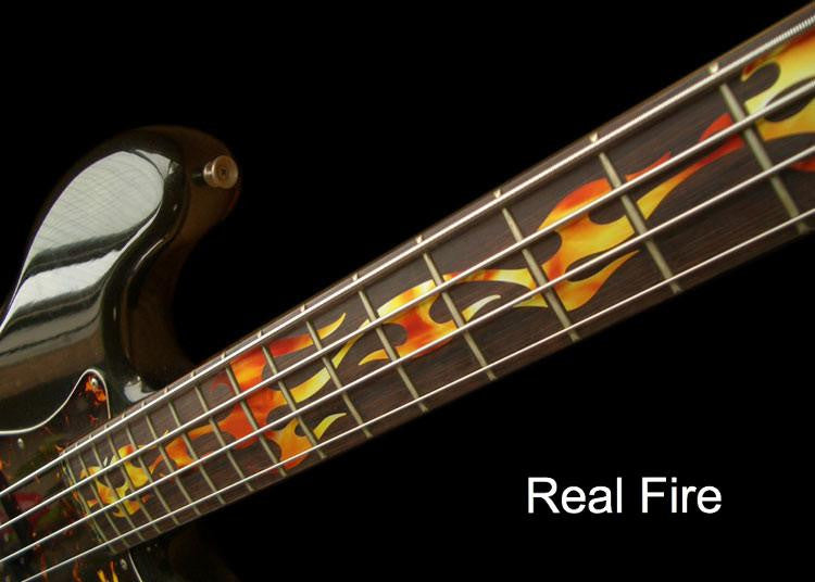 Fire Flames - Fret Markers for Bass - Inlay Stickers Jockomo