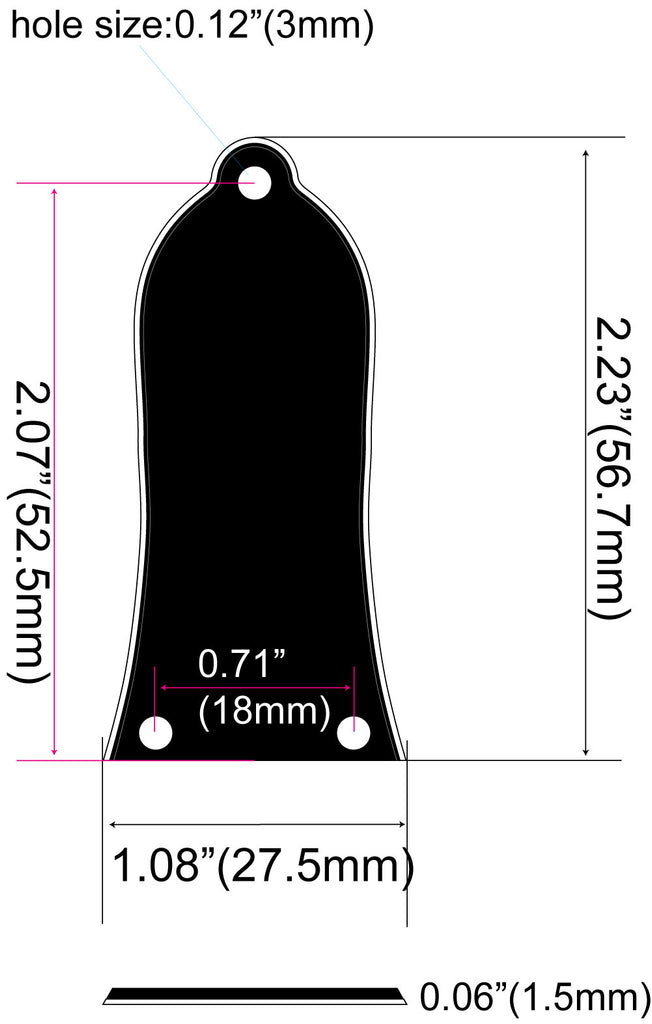 Bell/Flat Bottom 3-Hole Custom Engraved Truss Rod Cover - Inlay Stickers Jockomo