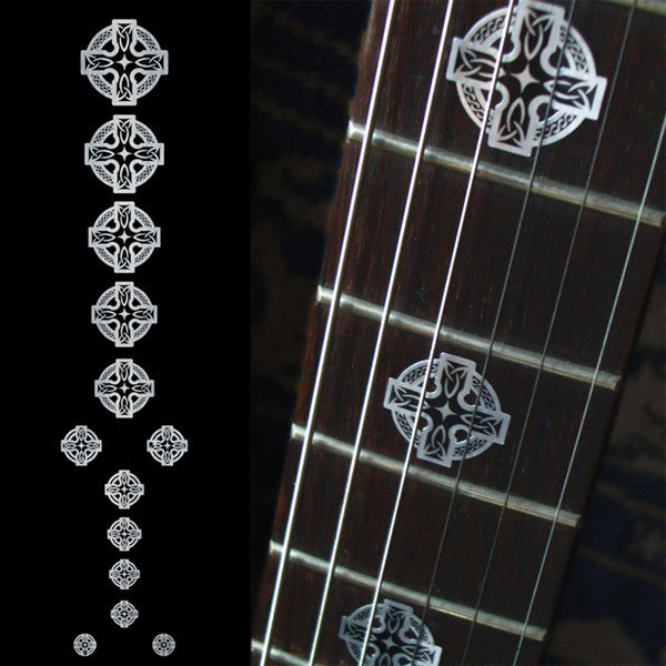 Metallic Celtic Cross - Fret Markers for Guitars & Bass - Inlay Stickers Jockomo