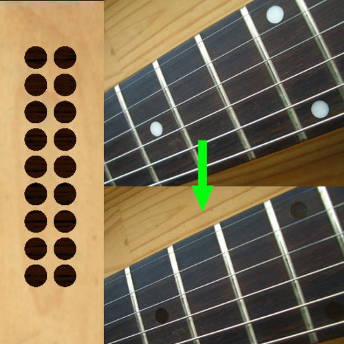 1/4" (6.35mm) Rosewood Dot Fret Markers - Inlay Stickers Jockomo