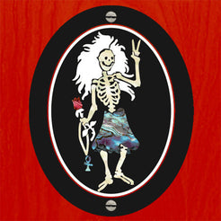 Rosebud "Dancing Skeleton" / Jerry Garcia Grateful Dead - Inlay Stickers Jockomo