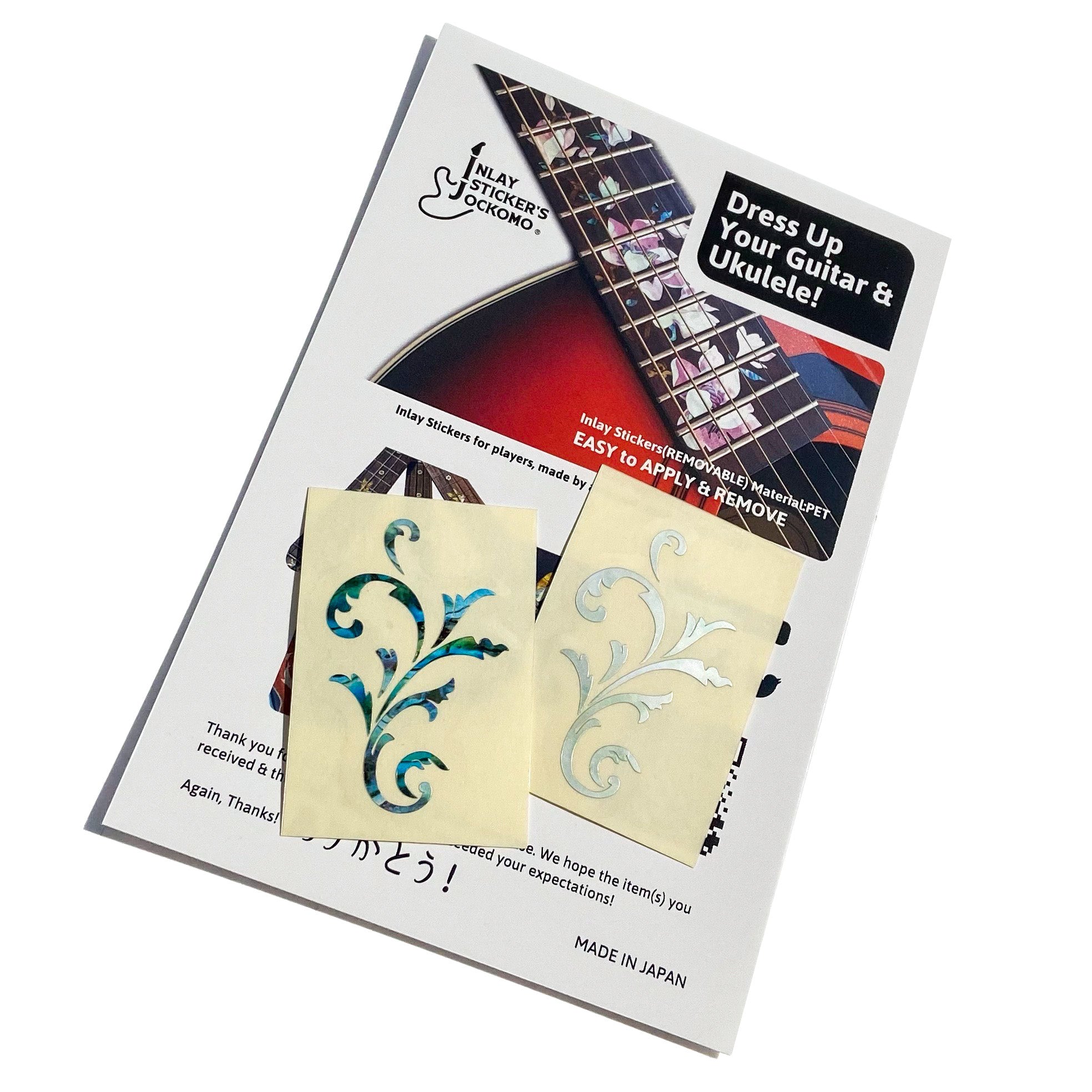 Small Vine Headstock Inlay Sticker for Guitar, Bass & Ukulele