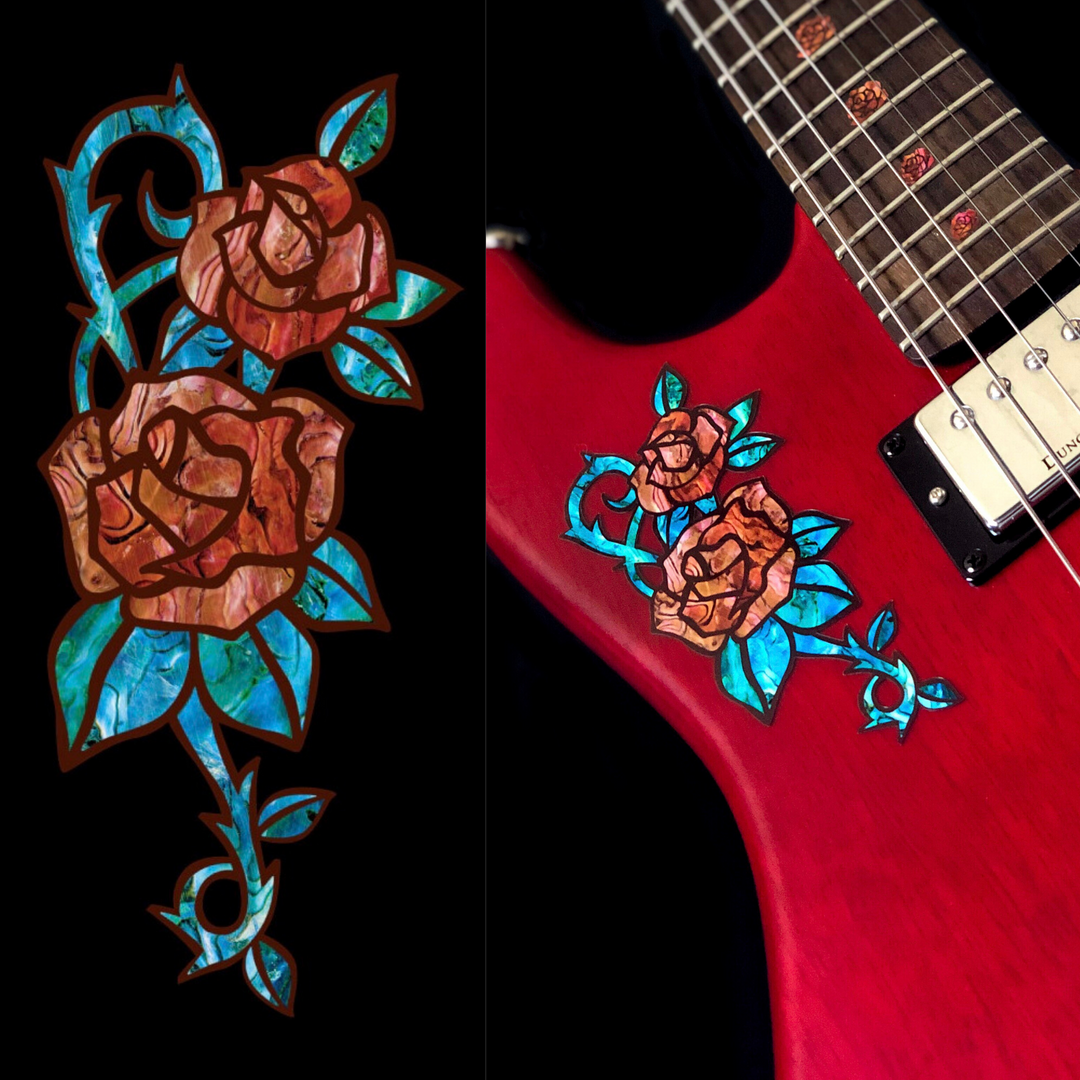 Red Roses (Rosa) - Inlay Sticker Decal for Guitars & Bass – Inlay ...