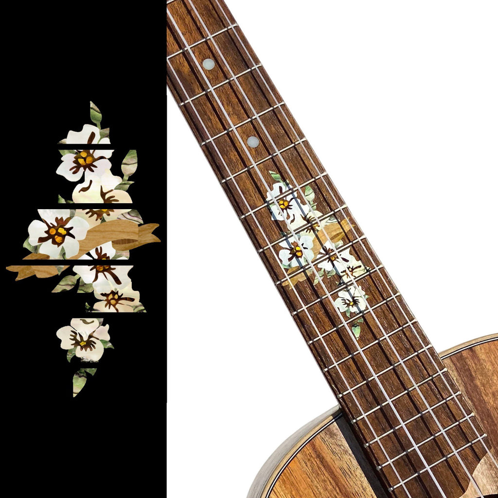 Hibiscus - Fret Markers for Ukuleles - Inlay Stickers Jockomo