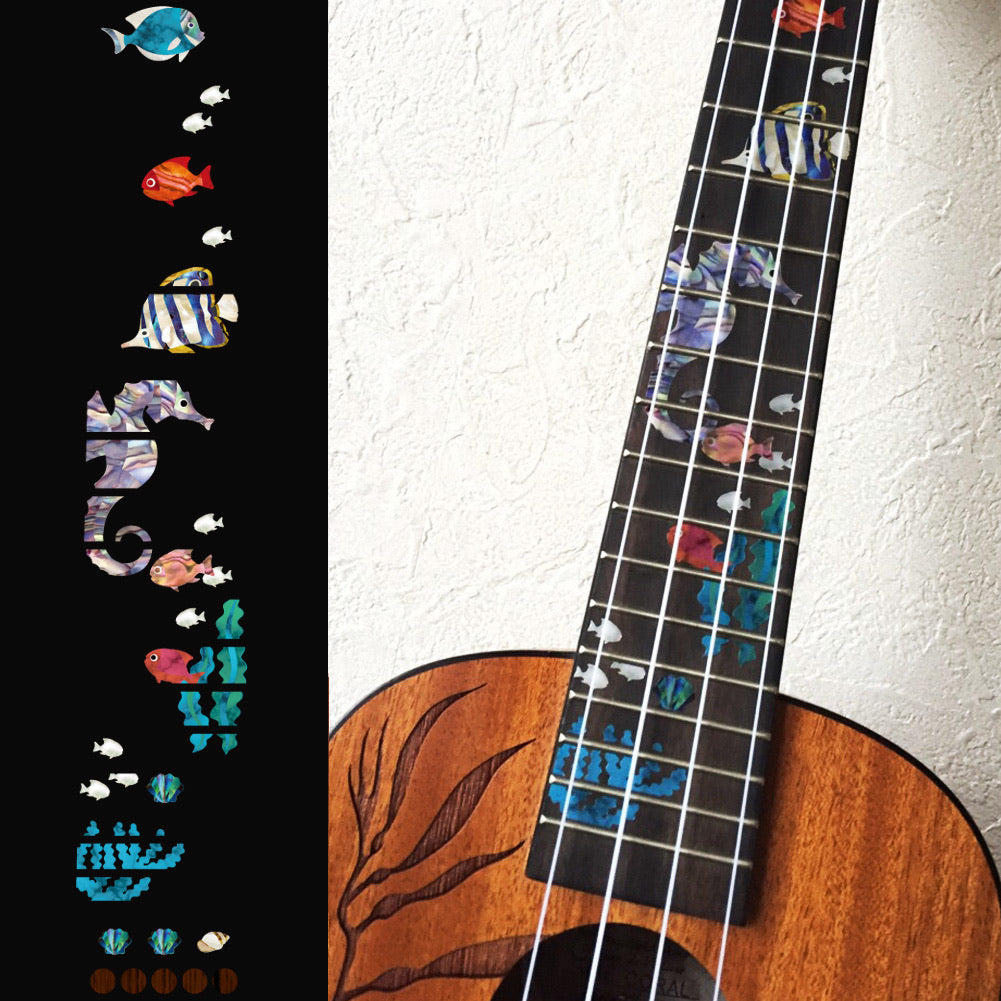 Small Sea World / Under The Sea - Fret Markers for Ukuleles - Inlay Stickers Jockomo