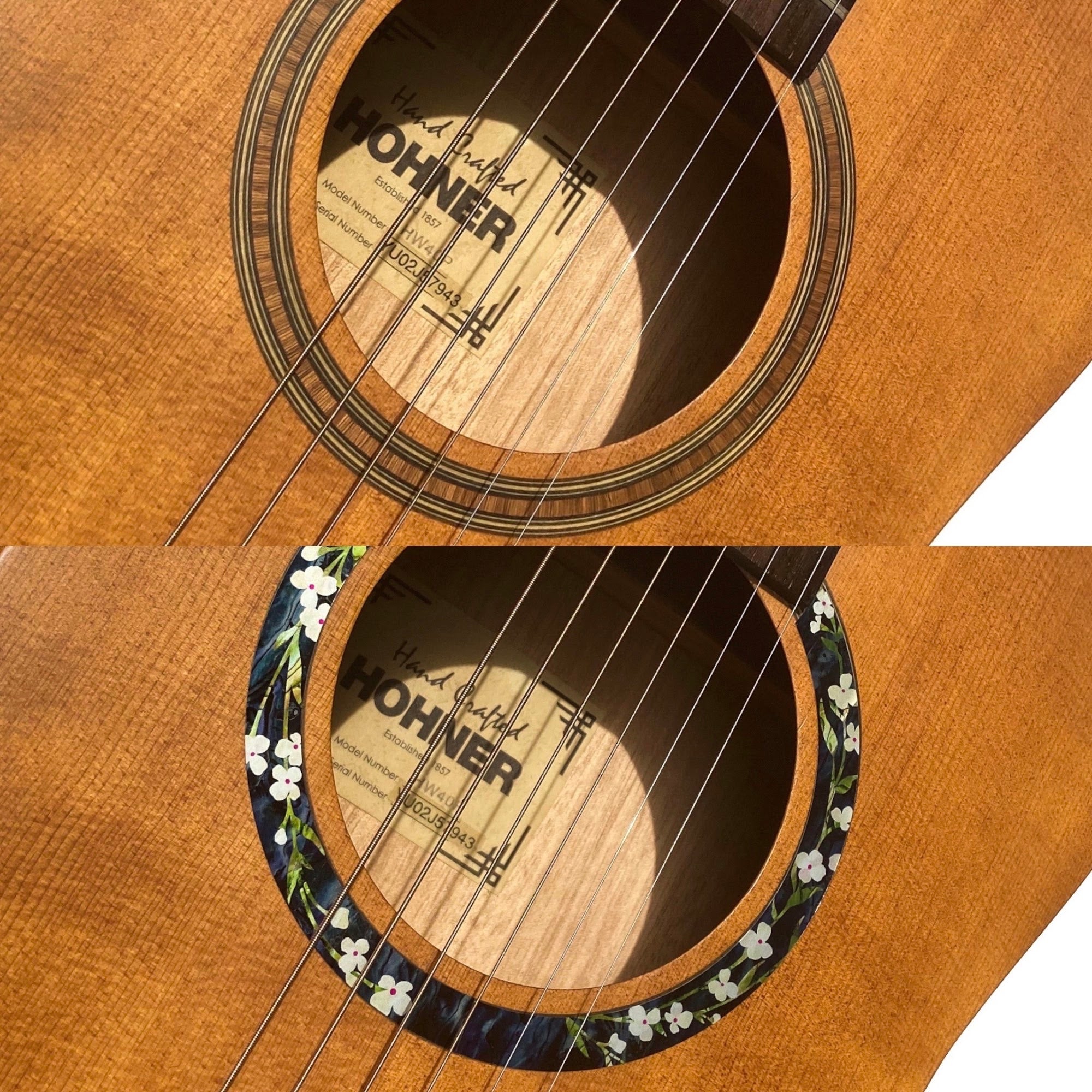 Rosette (Flowers) - Purfling for Guitars - Inlay Stickers Jockomo