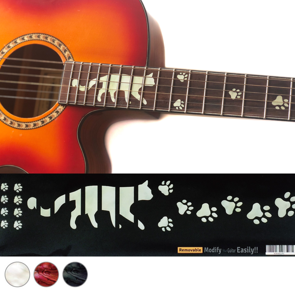 Cat Foot Prints / Paws - Fret Markers for Guitars – Inlay Stickers Jockomo