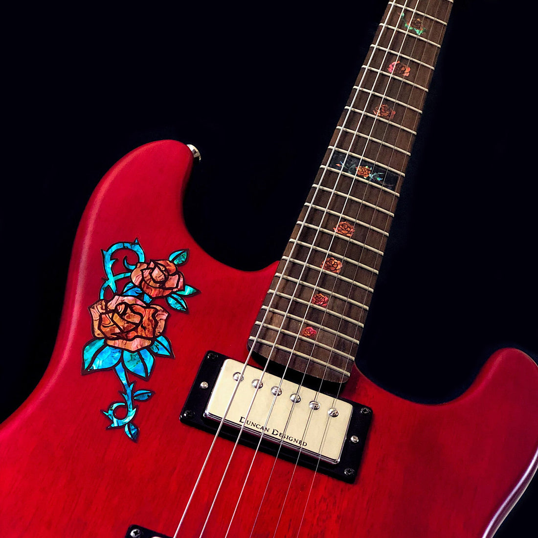Red Roses (Rosa) Inlay Sticker for Guitar & Bass