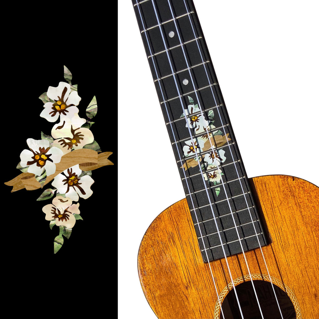 Hibiscus - Fret Markers for Ukuleles - Inlay Stickers Jockomo