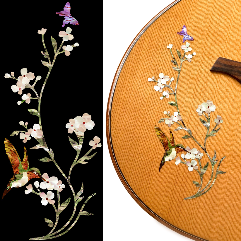 In The Garden Floral Inlay Stickers for Guitar & Bass