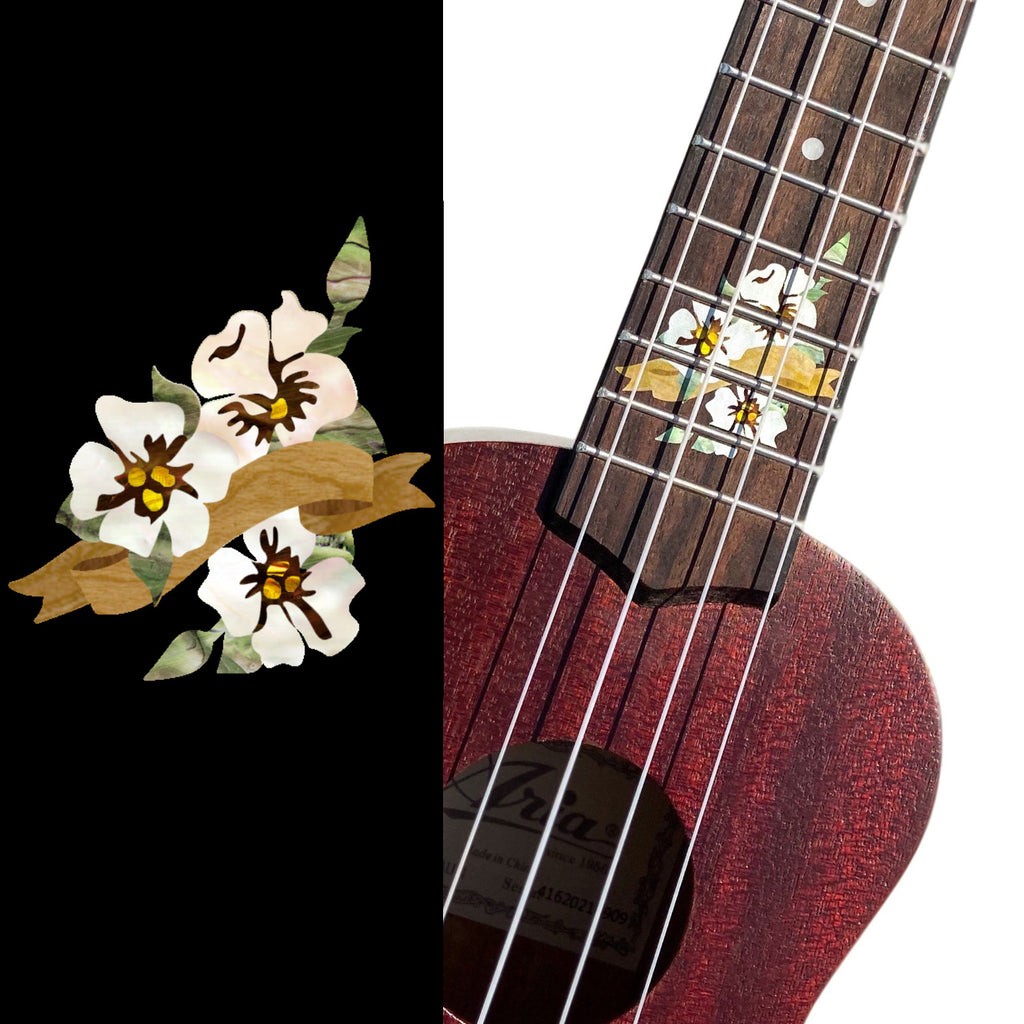 Hibiscus - Fret Markers for Ukuleles - Inlay Stickers Jockomo