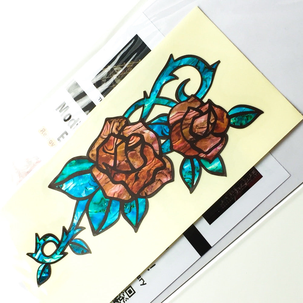 Red Roses (Rosa) Inlay Sticker for Guitar & Bass