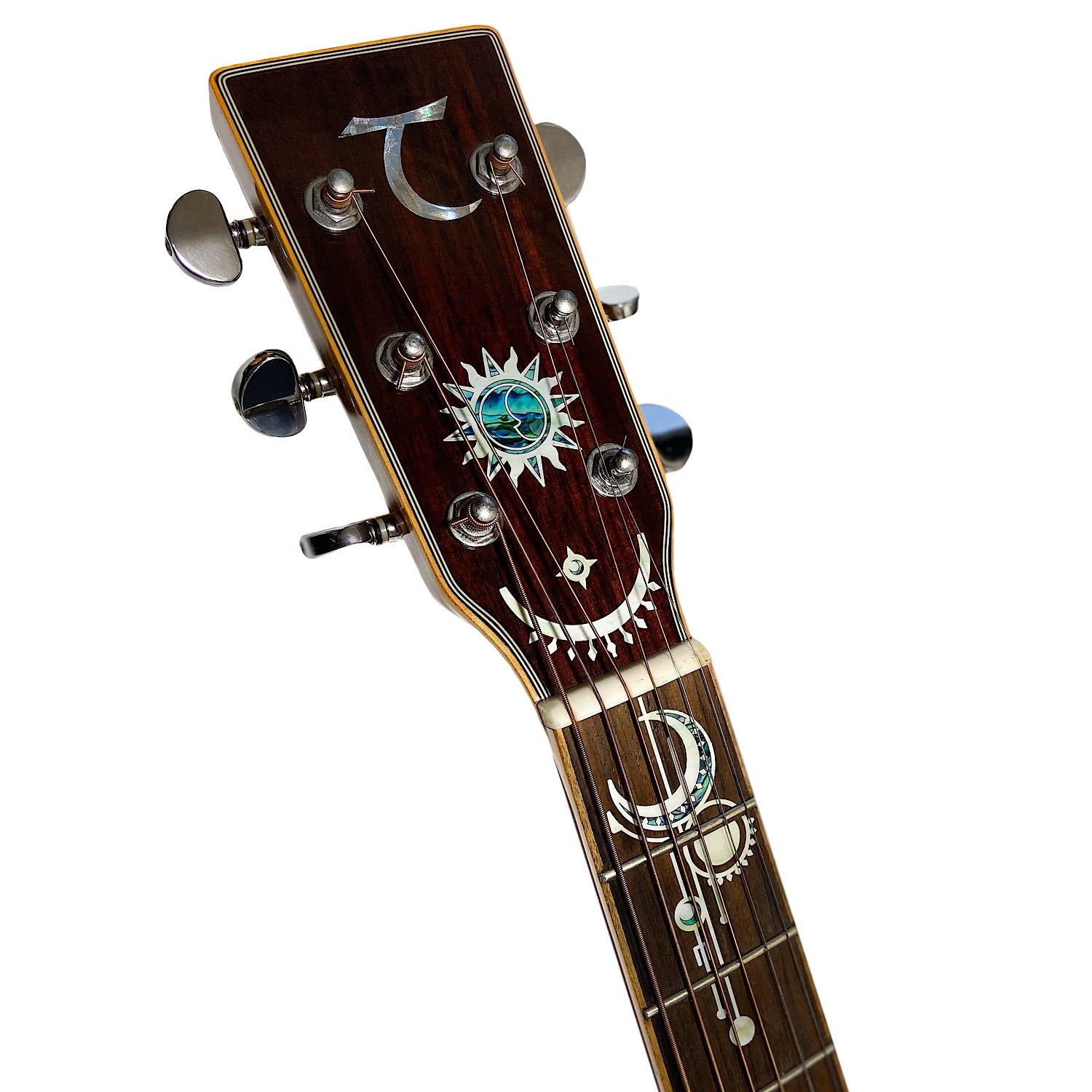 Geometric Sun & Moon Head & Neck Inlay Stickers for Acoustic Guitar