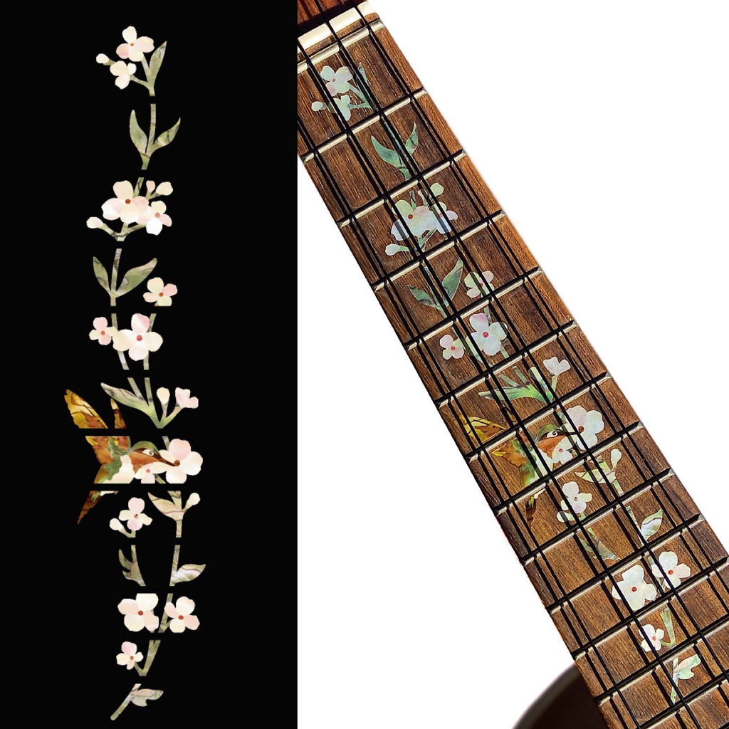 Tree of Life w/Hummingbird - Fret Markers for Ukuleles - Inlay Stickers Jockomo