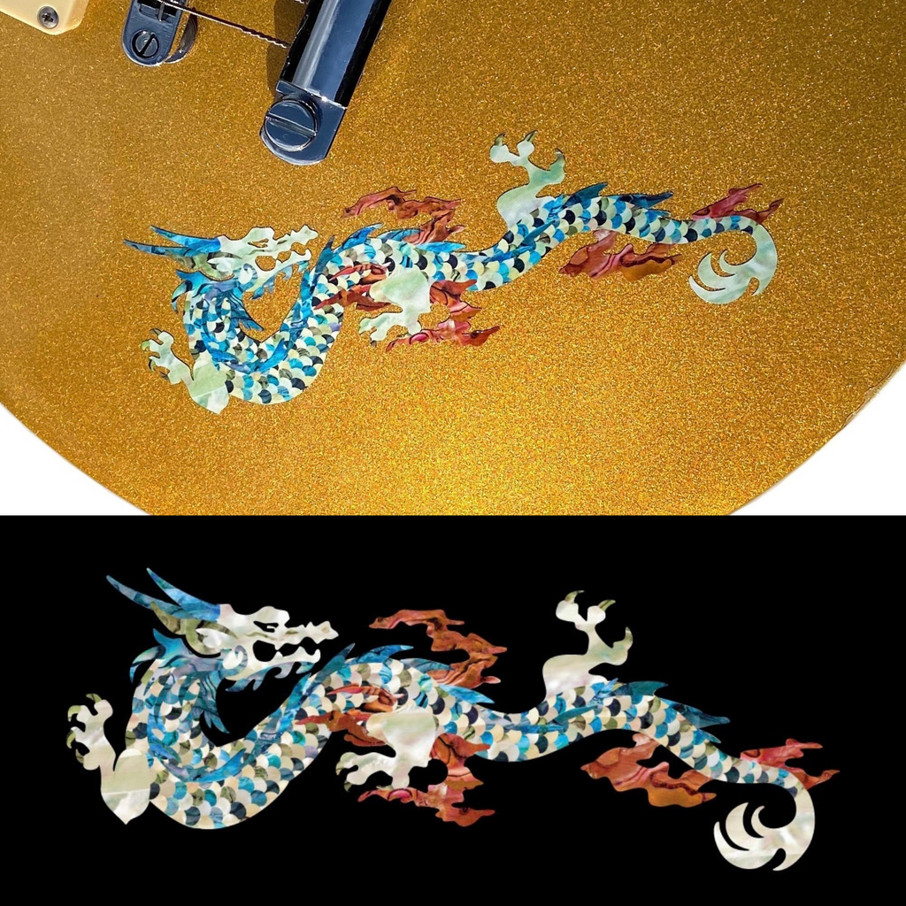 Fire Inlays Fire Dragon (White Pearl) - Inlay Stickers Decals for Guitars & Bass ...