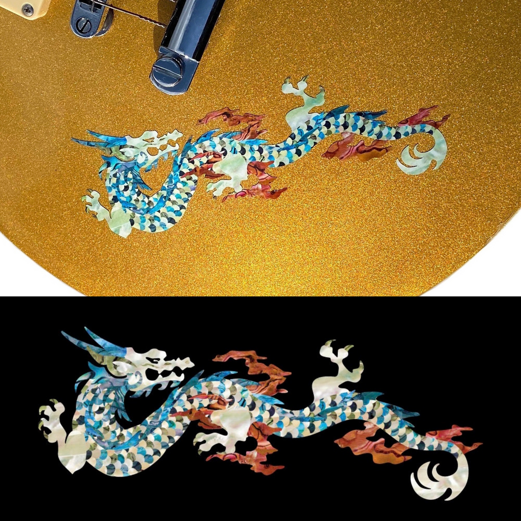 Fire Dragon - White Pearl - Inlay Stickers Jockomo