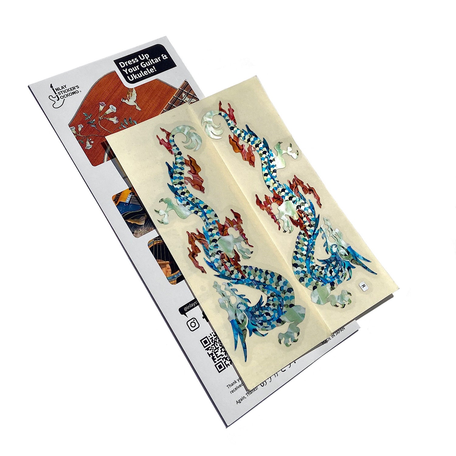 Fire Dragon - White Pearl - Inlay Stickers Jockomo