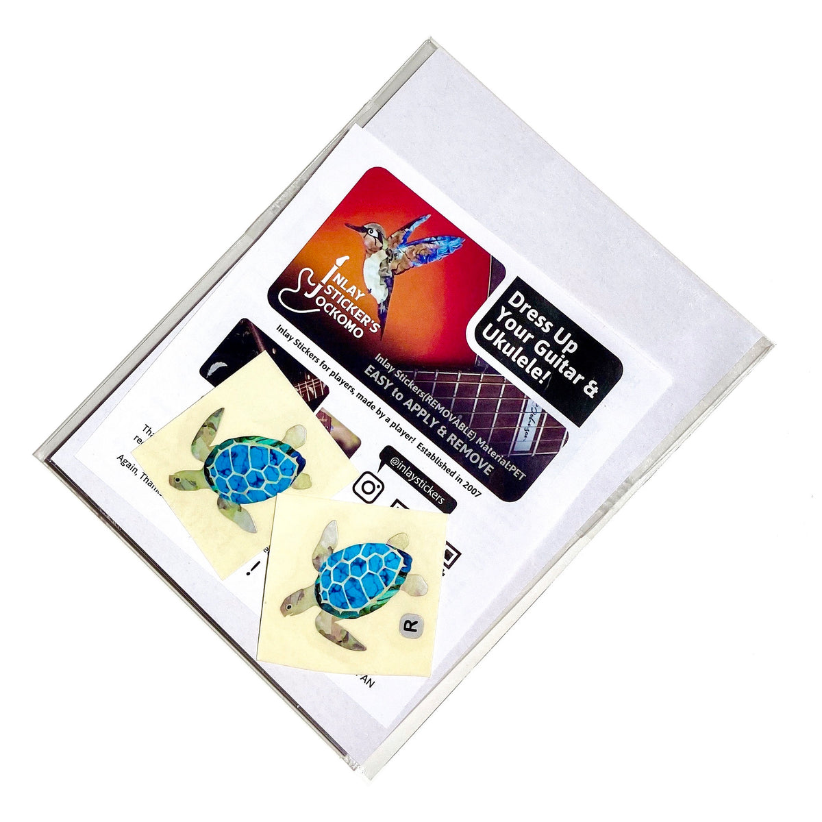Sea Turtles Inlay Sticker Pair for Ukuleles