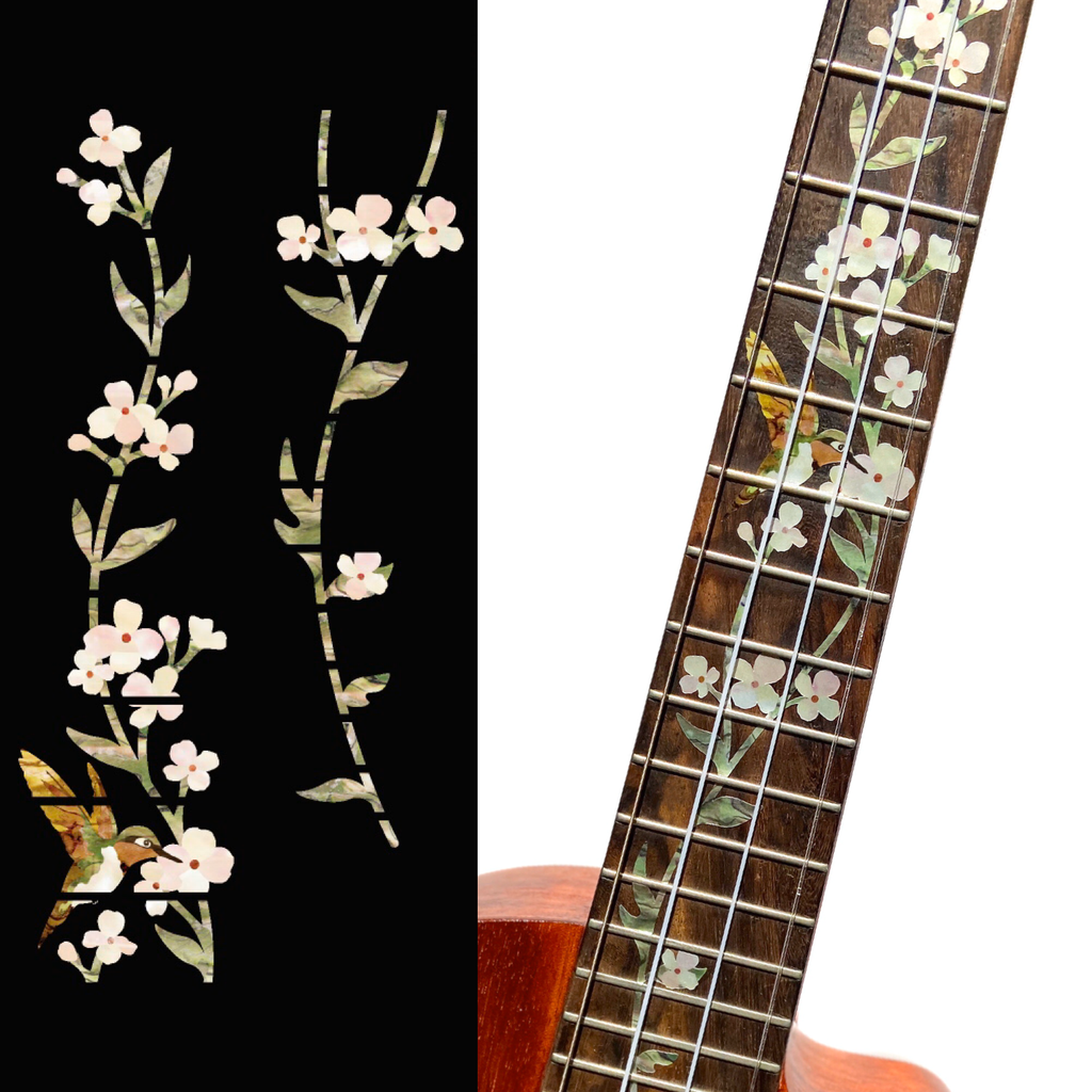 Tree of Life w/Hummingbird - Fret Markers for Ukuleles - Inlay Stickers Jockomo