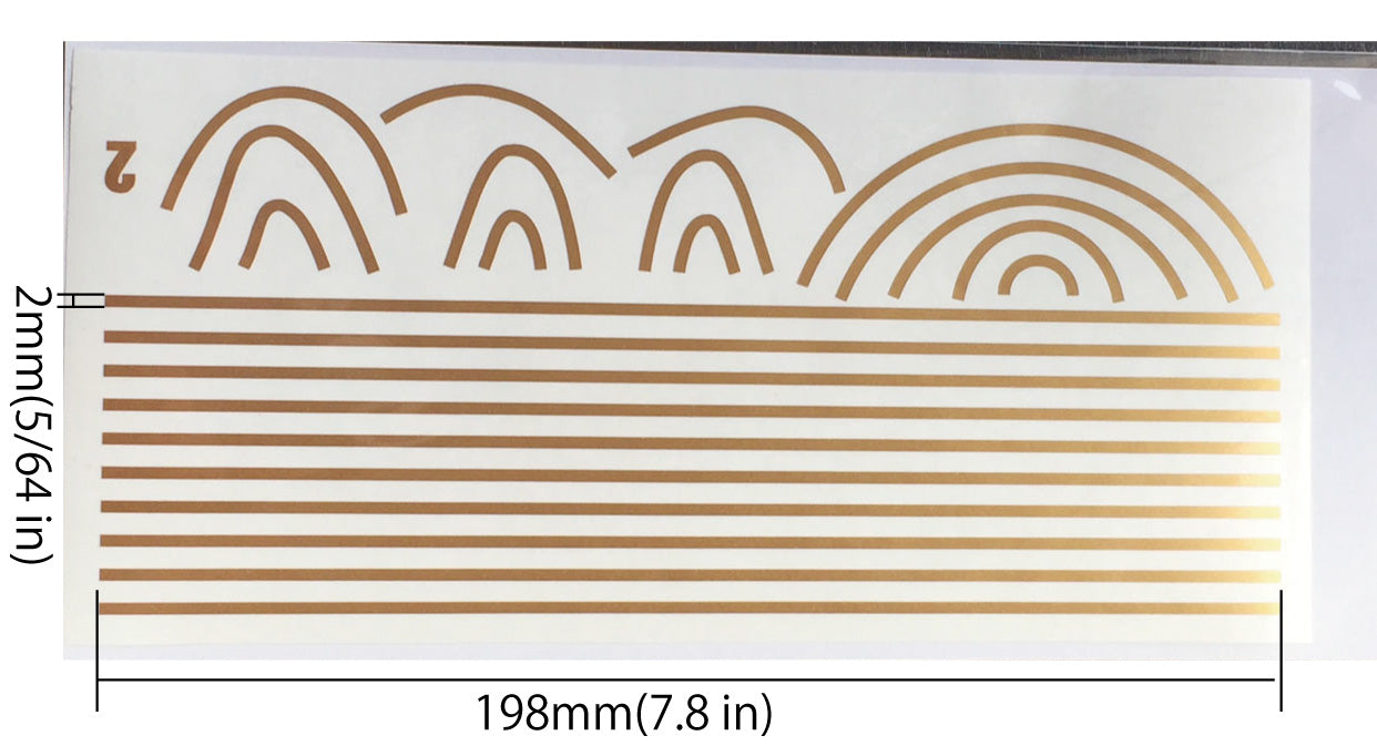 Gold Binding Elastic Decal - Inlay Stickers Jockomo