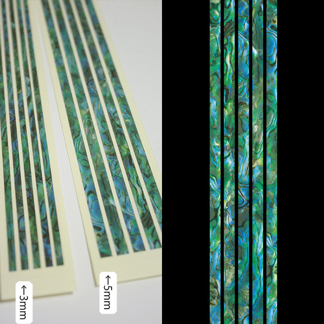 Stick Decals (Abalone-Green) for Guitars & Bass - Inlay Stickers Jockomo