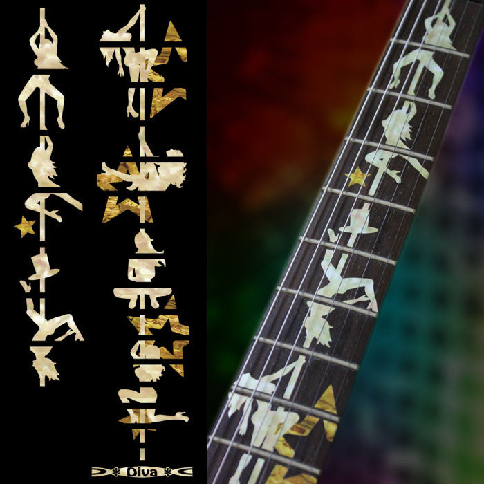 DIVA / Pole Dance Girls - Fret Markers for Guitars - Inlay Stickers Jockomo