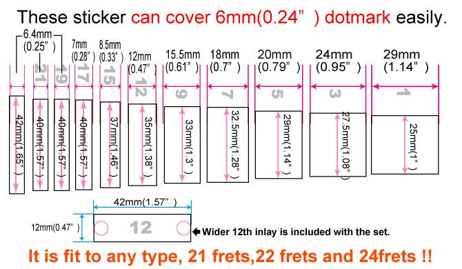 Dripping Blood Blocks - Fret Markers for Guitars - Inlay Stickers Jockomo