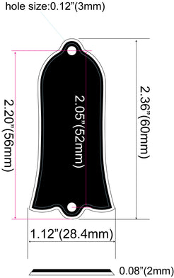 Bell/Regular(Les Paul) 2-Hole Custom Engraved Truss Rod Cover - Inlay Stickers Jockomo