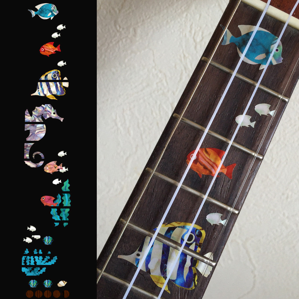 Small Sea World / Under The Sea - Fret Markers for Ukuleles - Inlay Stickers Jockomo