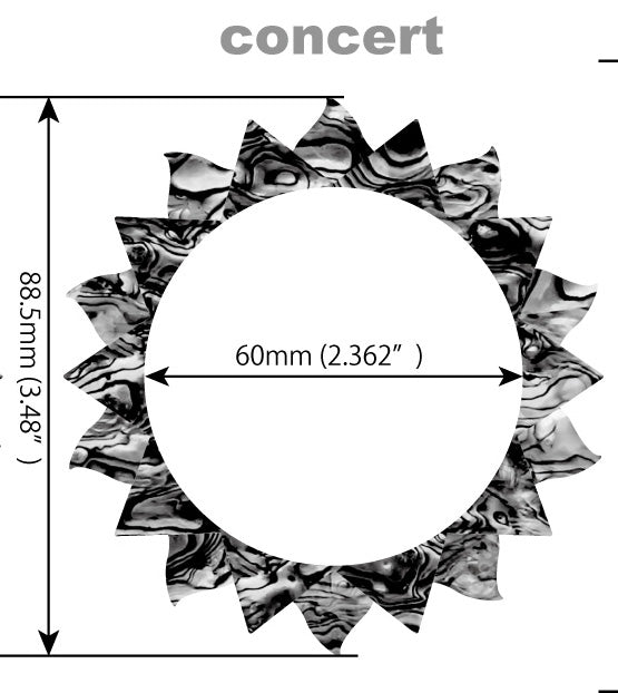 Sun (White Pearl) - Purfling for Ukuleles - Inlay Stickers Jockomo